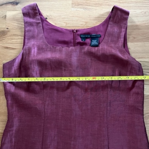 EUC, Peruvian Collection, SZ 8, Linen & Silk Classic Dress Magenta - Picture 5 of 7